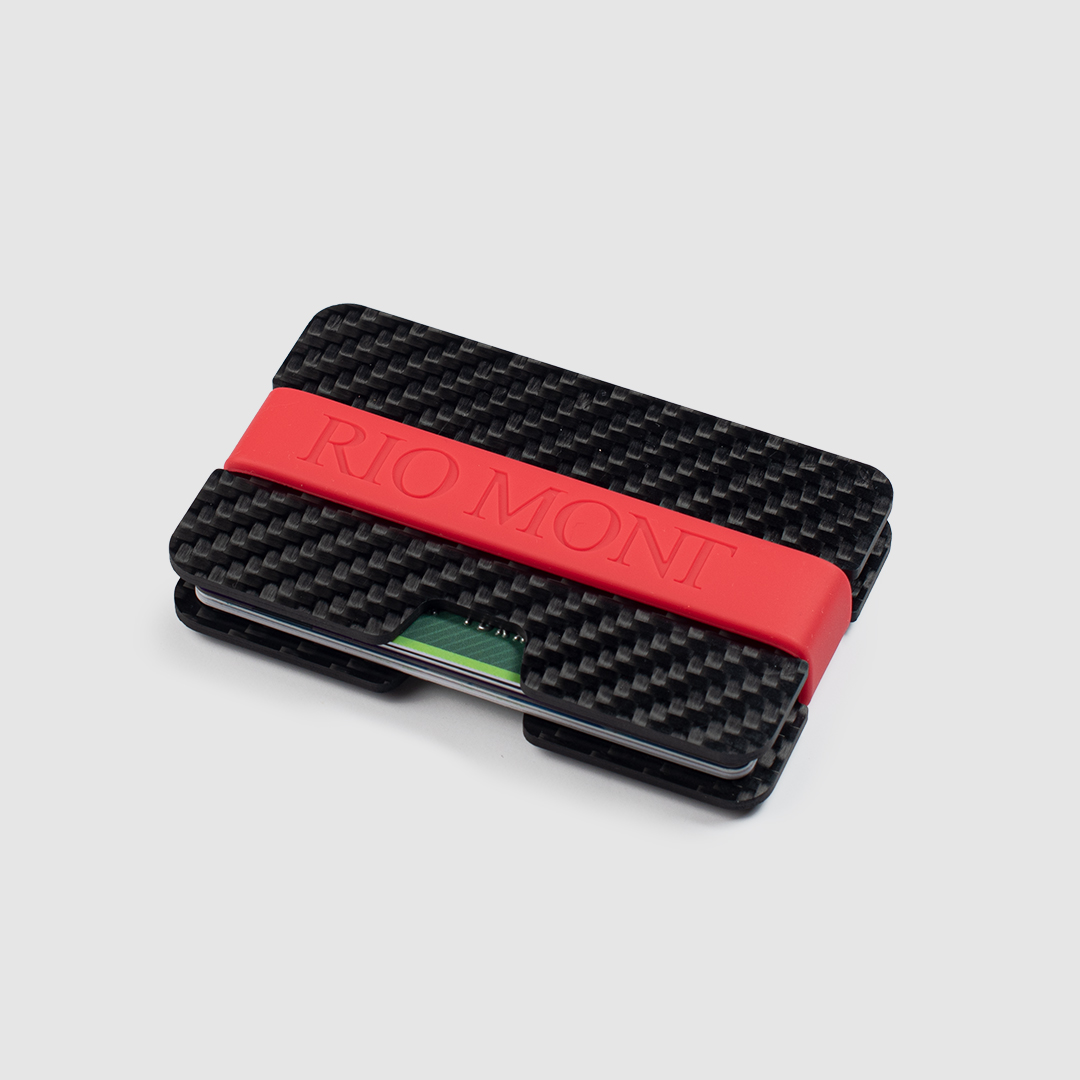 شماغ ريو مون كلاسك احمر مع محفظة كاربون فايبر بحزام أسود/أحمر 
