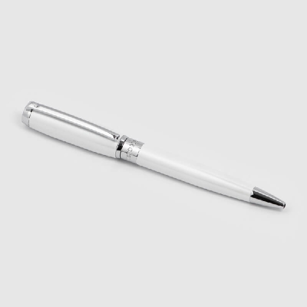 قلم أبيض مزين بالفضي  - نيتو ماراني